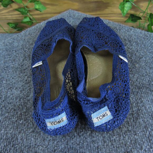 TOMS Women's Alpargata‎ Flat Blue Fabric Sz 8.5 Medium Used 2025 - Picture 4 of 6
